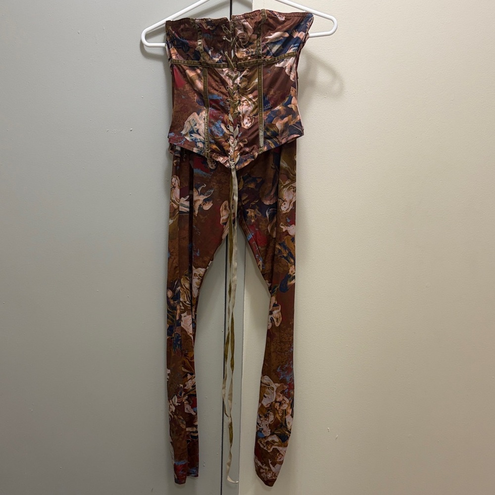 2 piece Brown Angel corset and leggings outfit - Picture 3 of 11